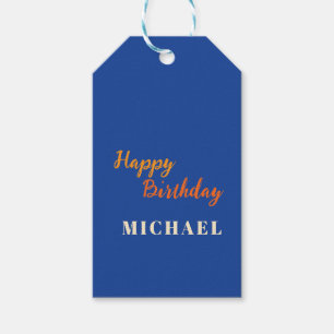 Birthday Your Name Minimalist Personal Modern Gift Tags