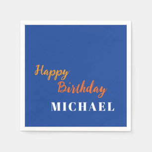 Birthday Your Name Minimalist Personal Modern Napkin
