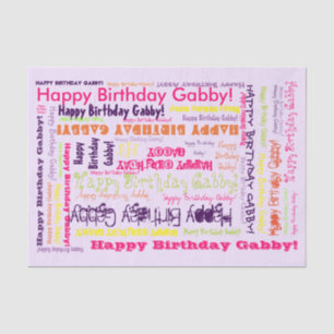 Birthday,Your Name-Purple Tissue Paper TEMPLATE