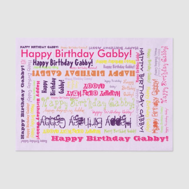 Birthday,Your Name-Purple Tissue Paper TEMPLATE (Front)