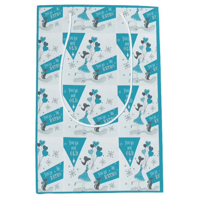 Birthday You're Not Old You're Retro Medium Gift Bag (Front)