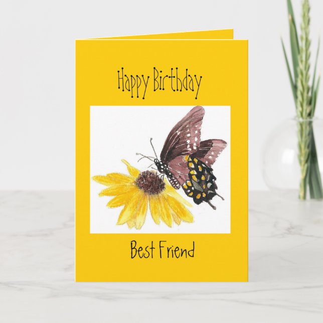 Birthday -You're the Butterfly- Best Friend Card (Front)