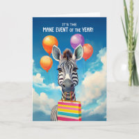 Birthday Zebra MANE Event with Balloons