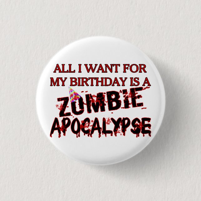 Birthday Zombie Apocalypse 3 Cm Round Badge (Front)