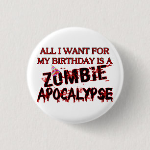 Birthday Zombie Apocalypse 3 Cm Round Badge
