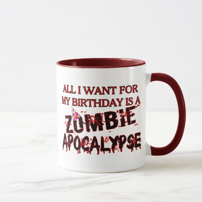 Birthday Zombie Apocalypse Mug (Right)