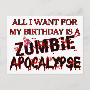 Birthday Zombie Apocalypse Postcard