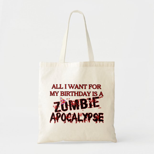 Birthday Zombie Apocalypse Tote Bag (Front)