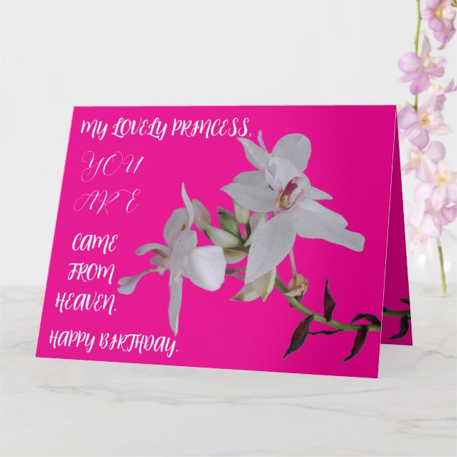 BIRTHDAYDAY FLOWER GIFT FOR DAUGHTER SISTER FRIEND CARD (Orchid)