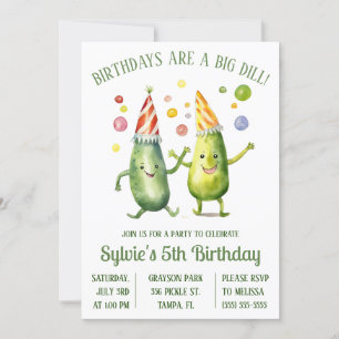 Birthdays are a Big Dill! Pickle Birthday Party Invitation