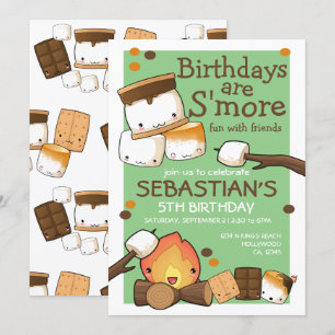 Birthdays are more fun with friends marshmallow invitation