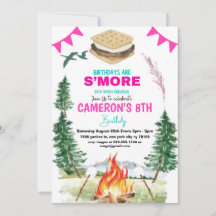 Birthdays Are S'more Fun Different Invitation Card
