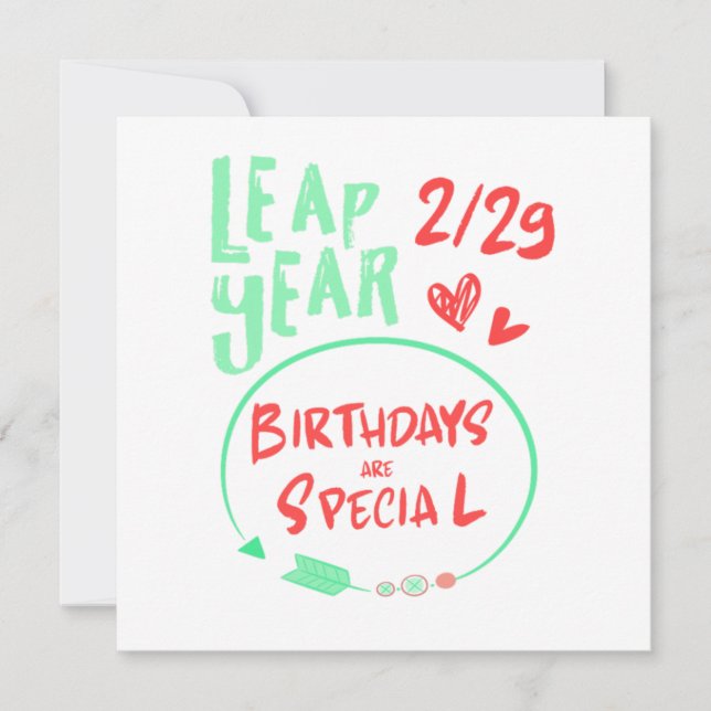 Birthdays Are Special Leap Year February 29 Gift Invitation (Front)