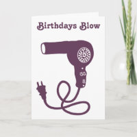 Birthdays Blow custom message purple hairdryer