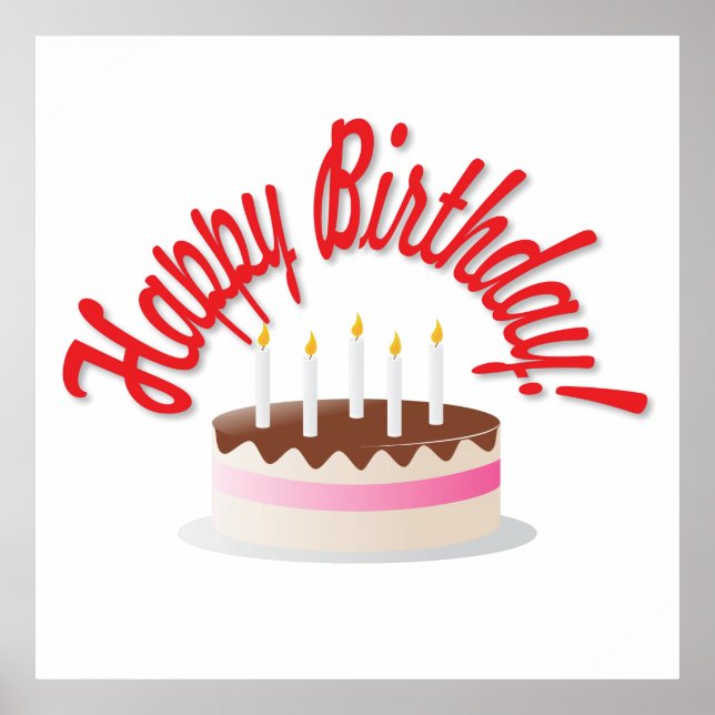 Birthday's cake poster (Front)