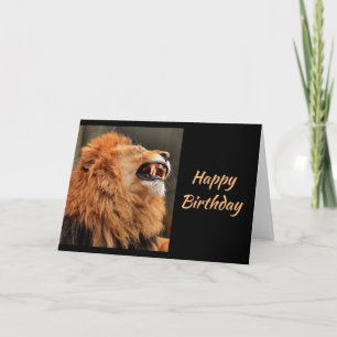 Birthdays Old Age Dangerous Sneeze Laughing Lion Card