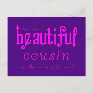 Birthdays Parties Christmas : Beautiful Cousin Holiday Postcard