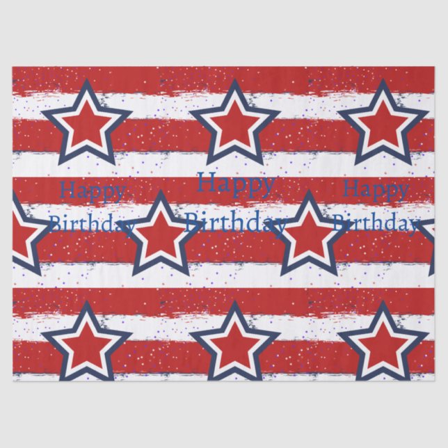 Birthdays with Uncle Sam Tissue Paper (Front)