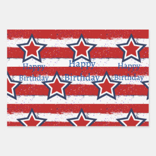 Birthdays with Uncle Sam Wrapping Paper Sheet