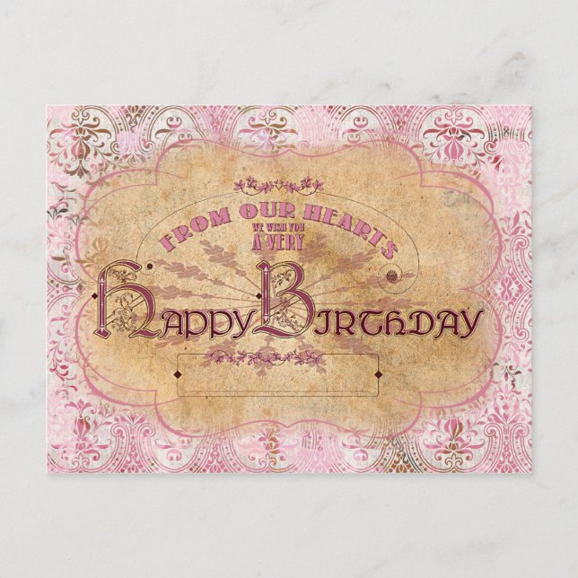 BirthdayVintageTypography - Postcard (Front)