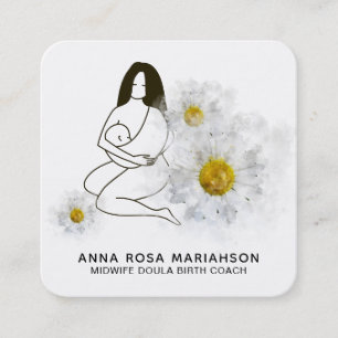 *~* Birthing Midwife  - Birth Pregnancy Doula Square Business Card