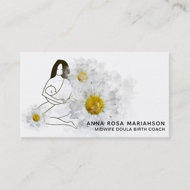 *~* Birthing Midwife Doula  Birth Pregnancy Floral Business Card (Front)