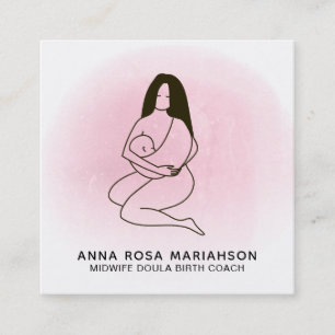 *~* Birthing Midwife Doula  Birth Pregnancy Square Business Card