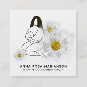 *~* Birthing Midwife  - Doula  Birth Pregnancy Square Business Card