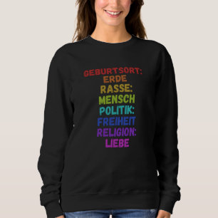 Birthplace Earth Race Human Politics Freedom Sweatshirt