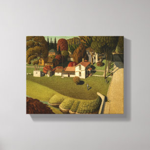 Birthplace Of Herbert Hoover by Grant Wood Canvas Print