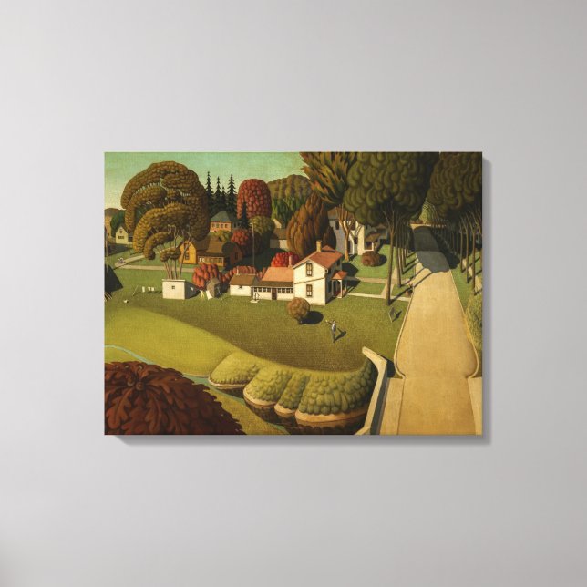 Birthplace Of Herbert Hoover by Grant Wood Canvas Print (Front)