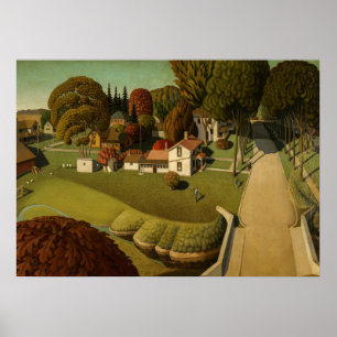Birthplace Of Herbert Hoover by Grant Wood Poster