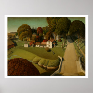 "Birthplace of Herbert Hoover" by Grant Wood Poster