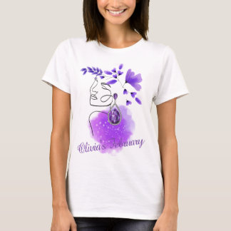 birthstone, amethyst, february,Customised, T-Shirt