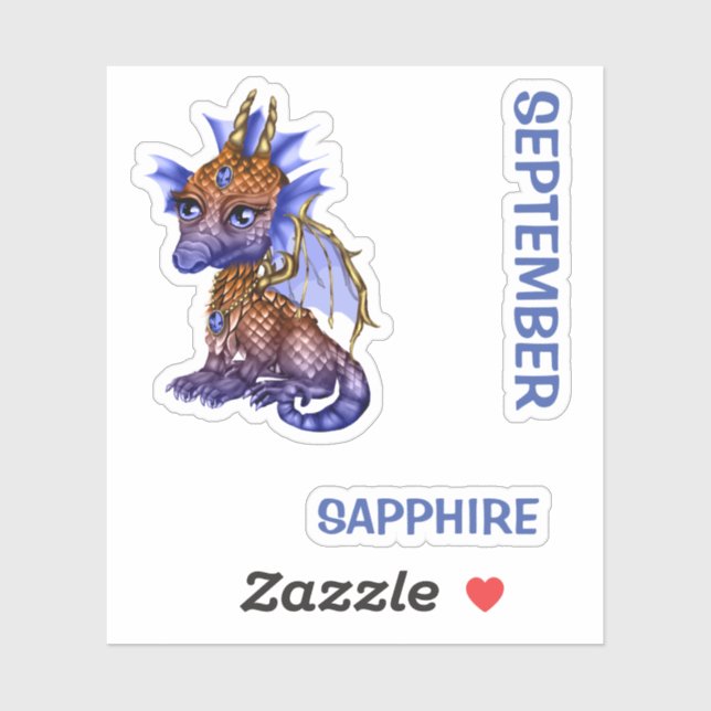 Birthstone Baby Dragon September Sapphire (Sheet)