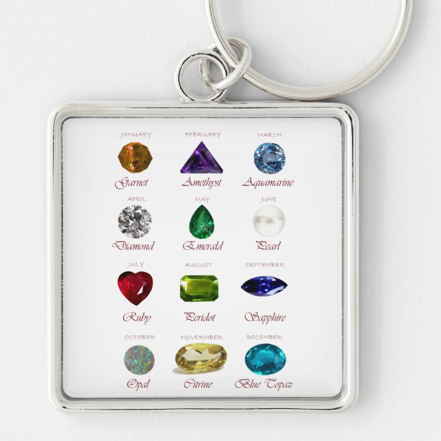 Birthstone Chart Key Ring (Front)