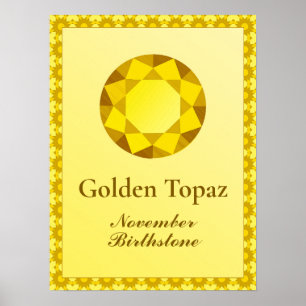 Birthstone Illustration for November - Topaz Poster