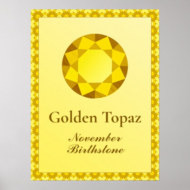 Birthstone Illustration for November - Topaz Poster (Front)