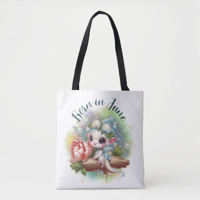 Birthstone June Pearl Dragon Tote (Front)