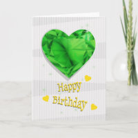 Birthstone May Green Emerald Heart Birthday