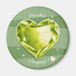 Birthstones August Peridot Olive Green Heart Magnet