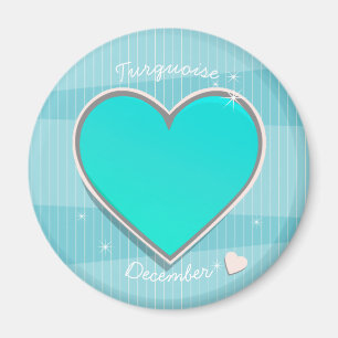 Birthstones December Turquoise blue Heart Magnet