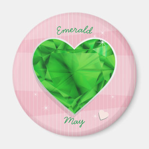 Birthstones May Emerald Green Heart Magnet
