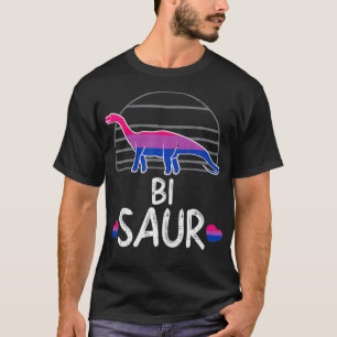 Bisaur Dinosaur Dino LGBTQ Biseual Flag Gay Pride T-Shirt