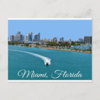Biscayne Bay Miami Beach Florida Postcard