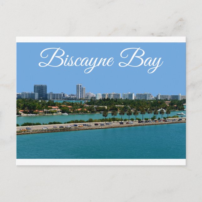 Biscayne Bay  Miami Beach Florida Travel Postcard (Front)