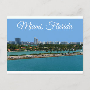 Biscayne Bay  Miami Beach Florida Travel Postcard