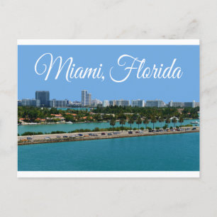 Biscayne Bay  Miami Beach Florida Travel Postcard