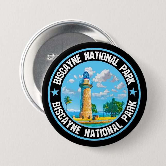 Biscayne National Park                             7.5 Cm Round Badge (Front & Back)