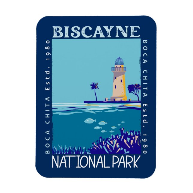 Biscayne National Park Boca Chita Key Distressed Magnet (Vertical)